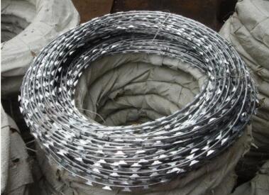 razor wire on top of fence